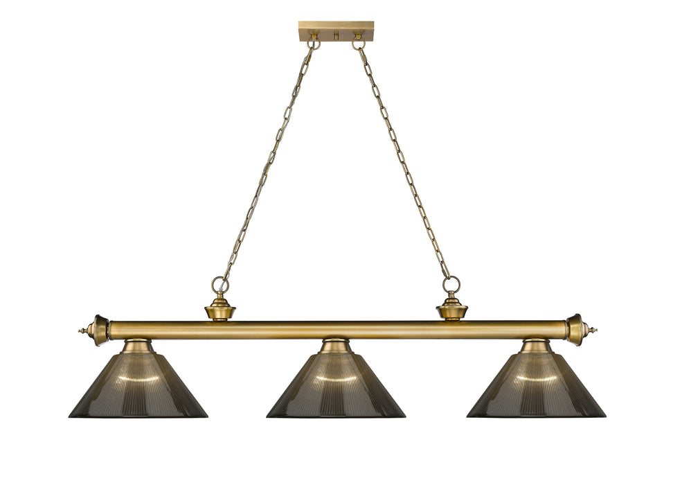 Billiard Z-Lite 2306-3RB-ARS Rubbed Brass Cordon 3 Light Billiard Z-Lite