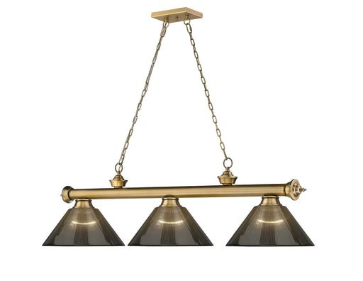 Billiard Z-Lite 2306-3RB-ARS Rubbed Brass Cordon 3 Light Billiard Z-Lite