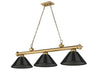 Billiard Z-Lite 2306-3RB-ARS Rubbed Brass Cordon 3 Light Billiard Z-Lite