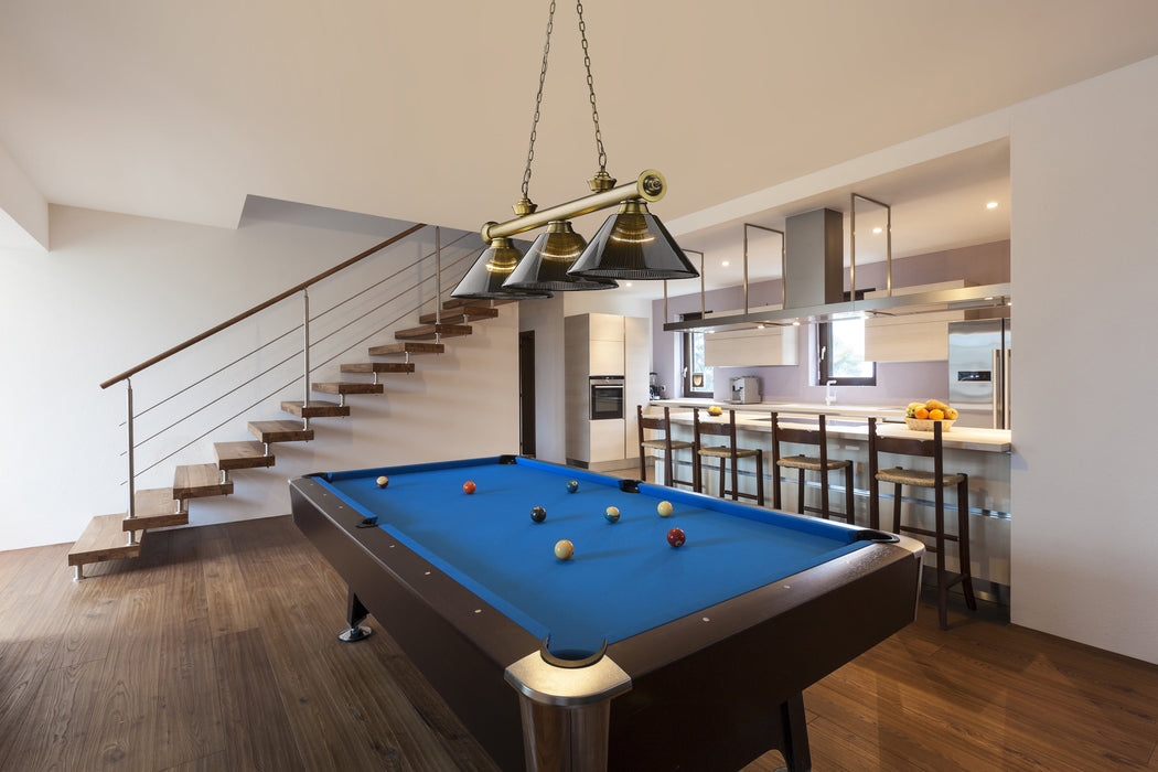 Billiard Z-Lite 2306-3RB-ARS Rubbed Brass Cordon 3 Light Billiard Z-Lite