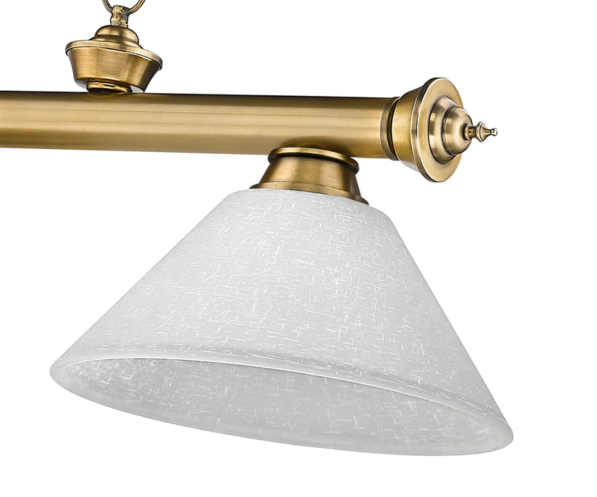 Billiard Z-Lite 2306-3RB-AWL14 Rubbed Brass Cordon 3 Light Billiard Z-Lite