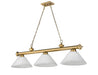 Billiard Z-Lite 2306-3RB-AWL14 Rubbed Brass Cordon 3 Light Billiard Z-Lite
