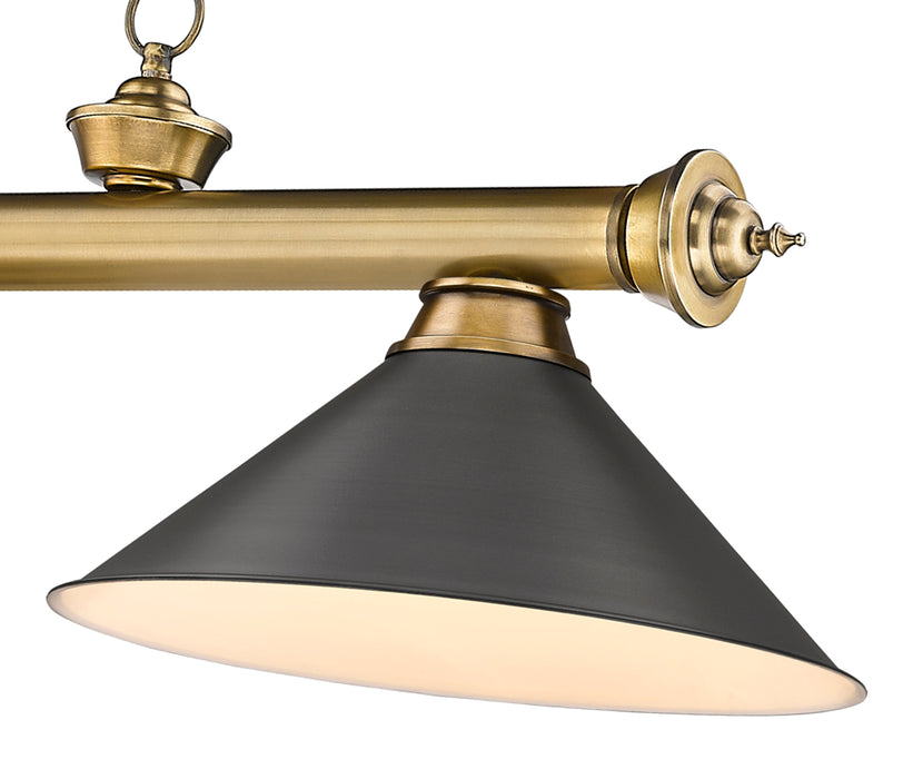 Billiard Z-Lite 2306-3RB-BRZ15 Rubbed Brass Cordon 3 Light Billiard Z-Lite