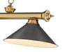 Billiard Z-Lite 2306-3RB-BRZ15 Rubbed Brass Cordon 3 Light Billiard Z-Lite
