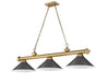 Billiard Z-Lite 2306-3RB-BRZ15 Rubbed Brass Cordon 3 Light Billiard Z-Lite