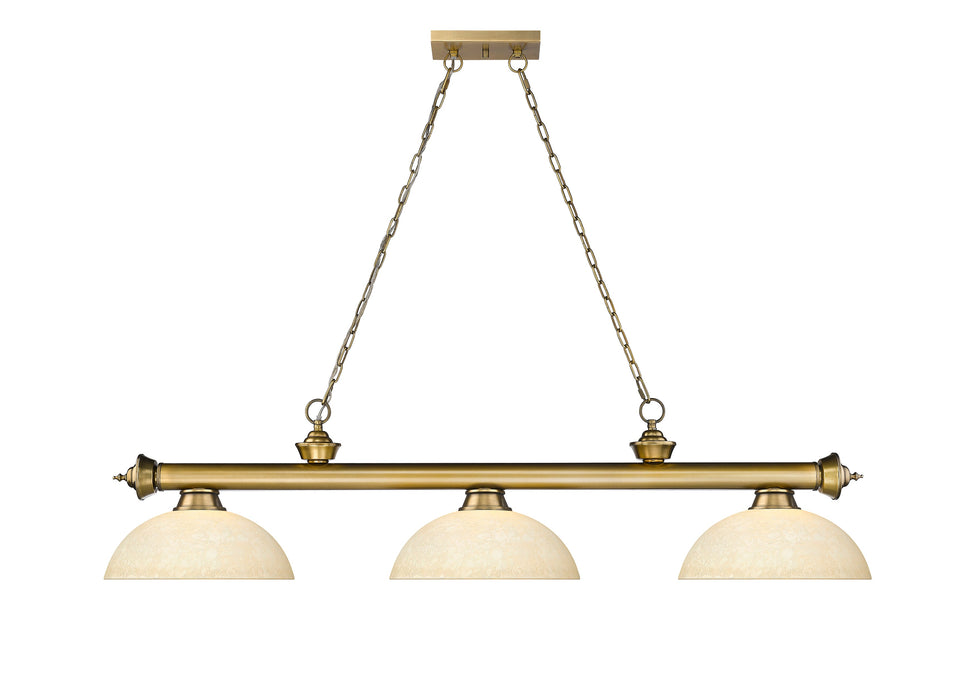 Billiard Z-Lite 2306-3RB-DGM14 Rubbed Brass Cordon 3 Light Billiard Z-Lite