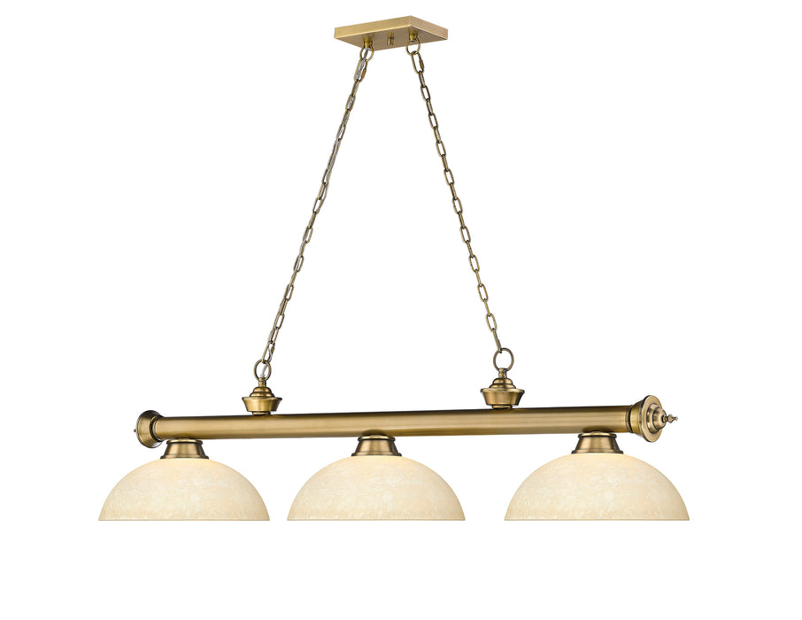 Billiard Z-Lite 2306-3RB-DGM14 Rubbed Brass Cordon 3 Light Billiard Z-Lite