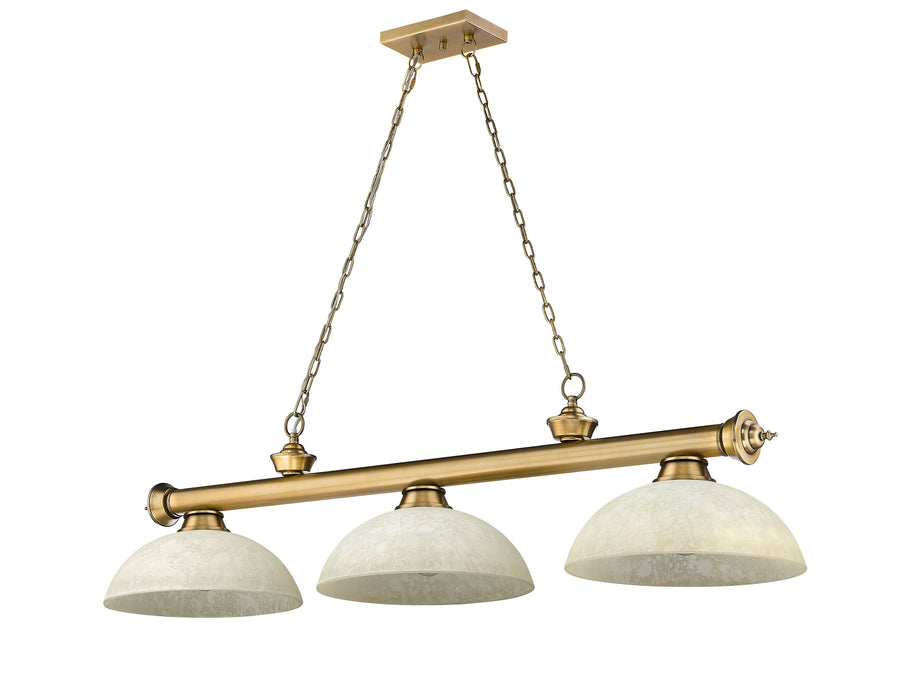 Billiard Z-Lite 2306-3RB-DGM14 Rubbed Brass Cordon 3 Light Billiard Z-Lite