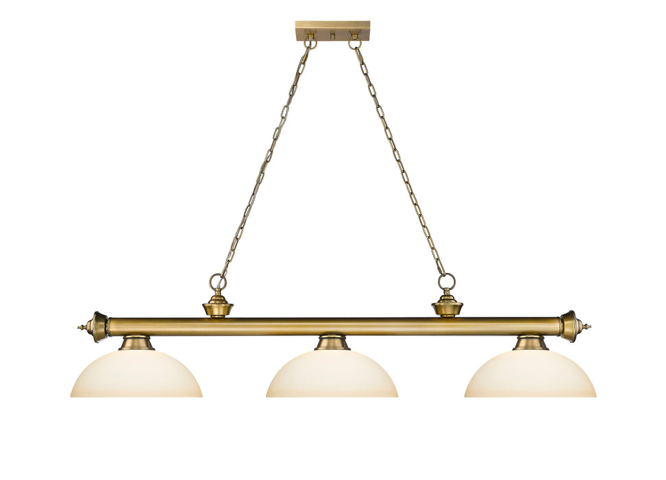 Billiard Z-Lite 2306-3RB-DMO14 Rubbed Brass Cordon 3 Light Billiard Z-Lite