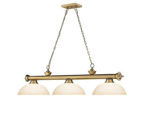 Billiard Z-Lite 2306-3RB-DMO14 Rubbed Brass Cordon 3 Light Billiard Z-Lite