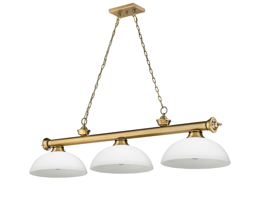 Billiard Z-Lite 2306-3RB-DMO14 Rubbed Brass Cordon 3 Light Billiard Z-Lite