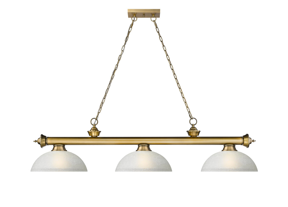 Billiard Z-Lite 2306-3RB-DWL14 Rubbed Brass Cordon 3 Light Billiard Z-Lite