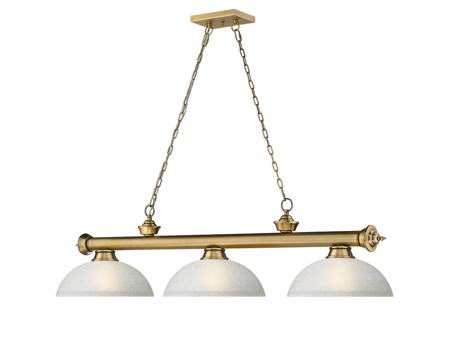 Billiard Z-Lite 2306-3RB-DWL14 Rubbed Brass Cordon 3 Light Billiard Z-Lite