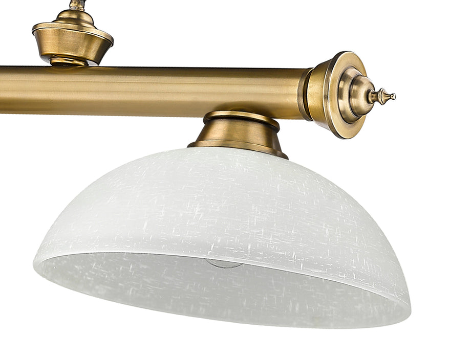 Billiard Z-Lite 2306-3RB-DWL14 Rubbed Brass Cordon 3 Light Billiard Z-Lite