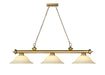 Billiard Z-Lite 2306-3RB-GM16 Rubbed Brass Cordon 3 Light Billiard Z-Lite