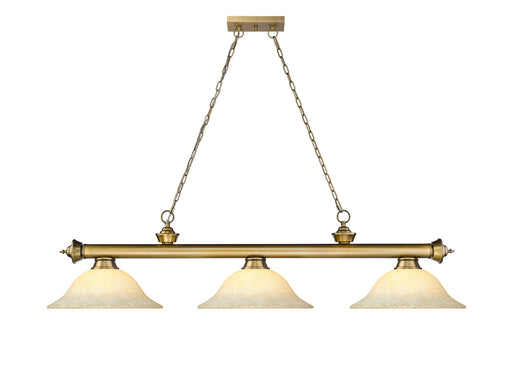 Billiard Z-Lite 2306-3RB-GM16 Rubbed Brass Cordon 3 Light Billiard Z-Lite
