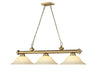 Billiard Z-Lite 2306-3RB-GM16 Rubbed Brass Cordon 3 Light Billiard Z-Lite