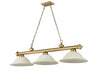 Billiard Z-Lite 2306-3RB-GM16 Rubbed Brass Cordon 3 Light Billiard Z-Lite