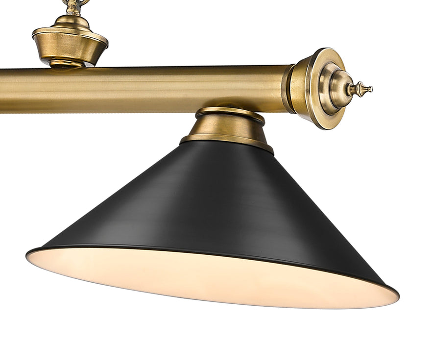 Billiard Z-Lite 2306-3RB-MB15 Rubbed Brass Cordon 3 Light Billiard Z-Lite
