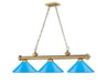 Billiard Z-Lite 2306-3RB-MEB Rubbed Brass Cordon 3 Light Billiard Z-Lite