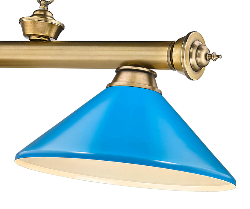 Billiard Z-Lite 2306-3RB-MEB Rubbed Brass Cordon 3 Light Billiard Z-Lite