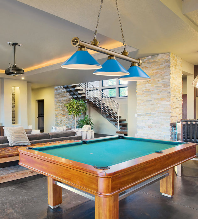 Billiard Z-Lite 2306-3RB-MEB Rubbed Brass Cordon 3 Light Billiard Z-Lite