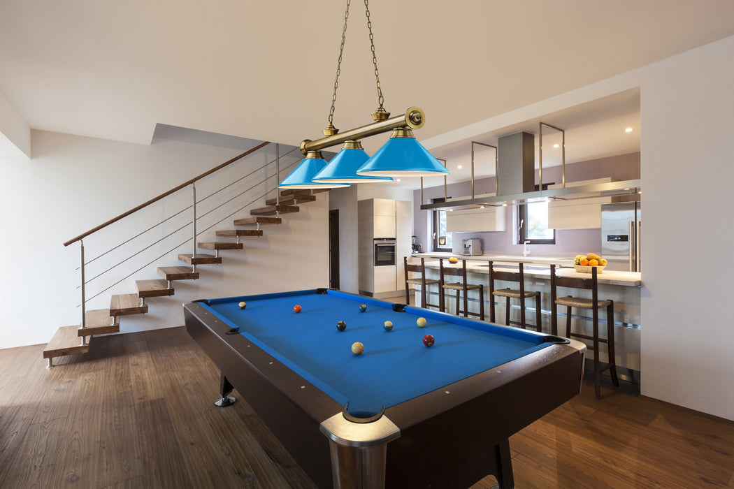 Billiard Z-Lite 2306-3RB-MEB Rubbed Brass Cordon 3 Light Billiard Z-Lite