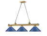 Billiard Z-Lite 2306-3RB-MNB Rubbed Brass Cordon 3 Light Billiard Z-Lite