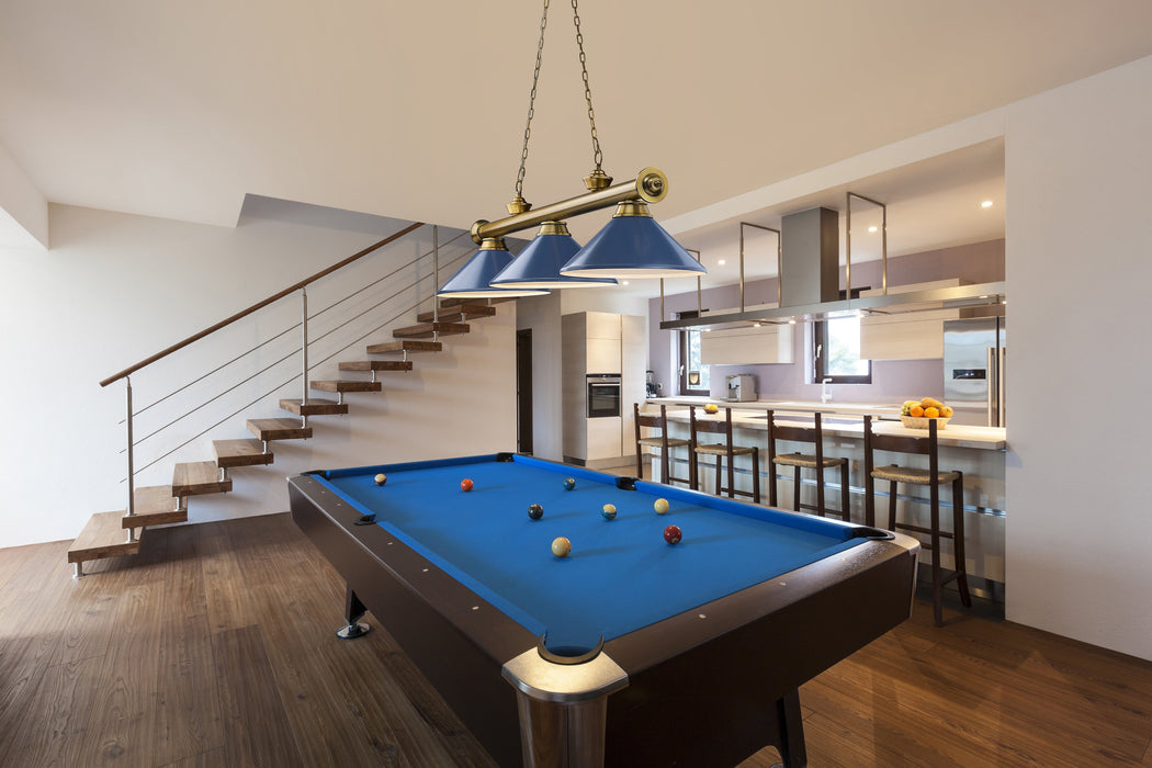 Billiard Z-Lite 2306-3RB-MNB Rubbed Brass Cordon 3 Light Billiard Z-Lite