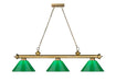 Billiard Z-Lite 2306-3RB-PGR Rubbed Brass Cordon 3 Light Billiard Z-Lite