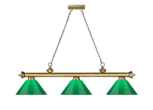 Billiard Z-Lite 2306-3RB-PGR Rubbed Brass Cordon 3 Light Billiard Z-Lite