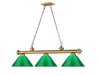 Billiard Z-Lite 2306-3RB-PGR Rubbed Brass Cordon 3 Light Billiard Z-Lite