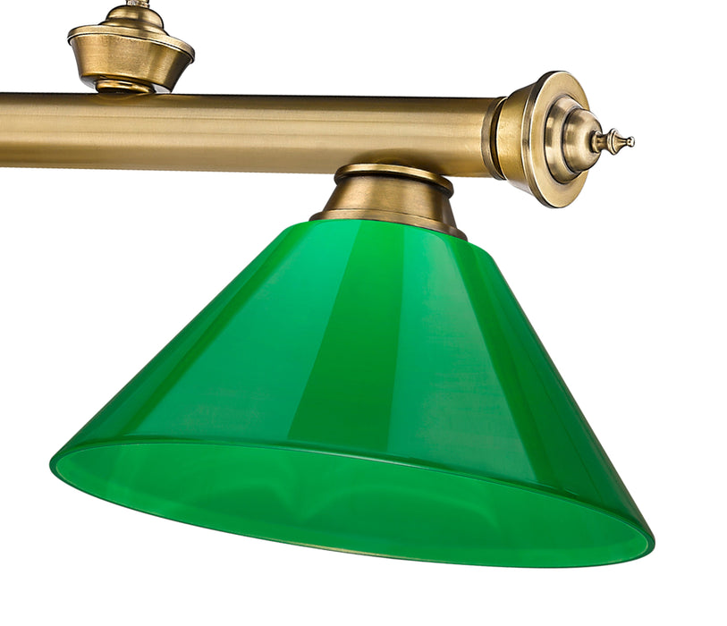 Billiard Z-Lite 2306-3RB-PGR Rubbed Brass Cordon 3 Light Billiard Z-Lite