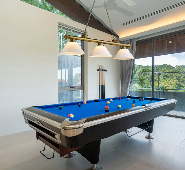 Billiard Z-Lite 2306-3RB-PWH Rubbed Brass Cordon 3 Light Billiard Z-Lite