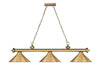Billiard Z-Lite 2306-3RB-RB15 Rubbed Brass Cordon 3 Light Billiard Z-Lite