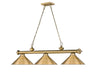 Billiard Z-Lite 2306-3RB-RB15 Rubbed Brass Cordon 3 Light Billiard Z-Lite
