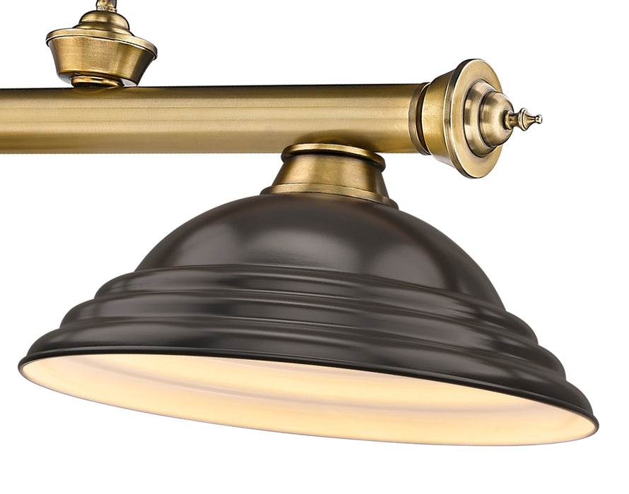 Billiard Z-Lite 2306-3RB-SBRZ Rubbed Brass Cordon 3 Light Billiard Z-Lite
