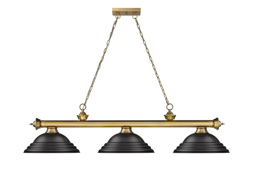 Billiard Z-Lite 2306-3RB-SMB Rubbed Brass Cordon 3 Light Billiard Z-Lite