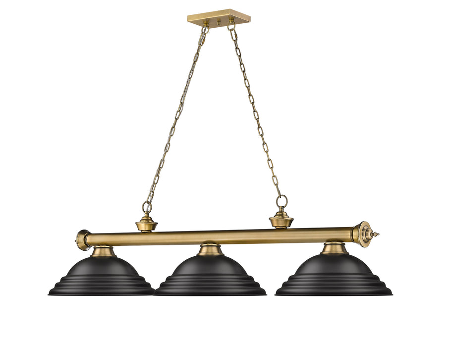 Billiard Z-Lite 2306-3RB-SMB Rubbed Brass Cordon 3 Light Billiard Z-Lite