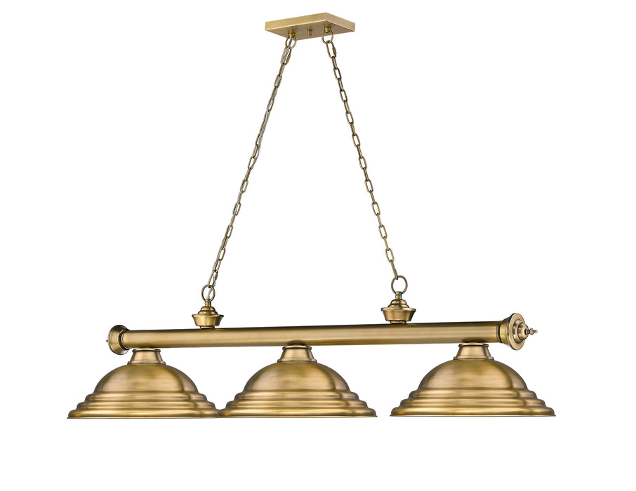 Billiard Z-Lite 2306-3RB-SRB Rubbed Brass Cordon 3 Light Billiard Z-Lite