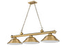 Billiard Z-Lite 2306-3RB-SRB Rubbed Brass Cordon 3 Light Billiard Z-Lite
