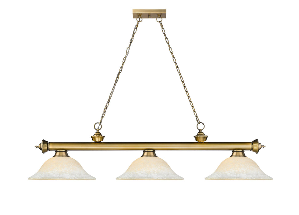 Billiard Z-Lite 2306-3RB-WM16 Rubbed Brass Cordon 3 Light Billiard Z-Lite