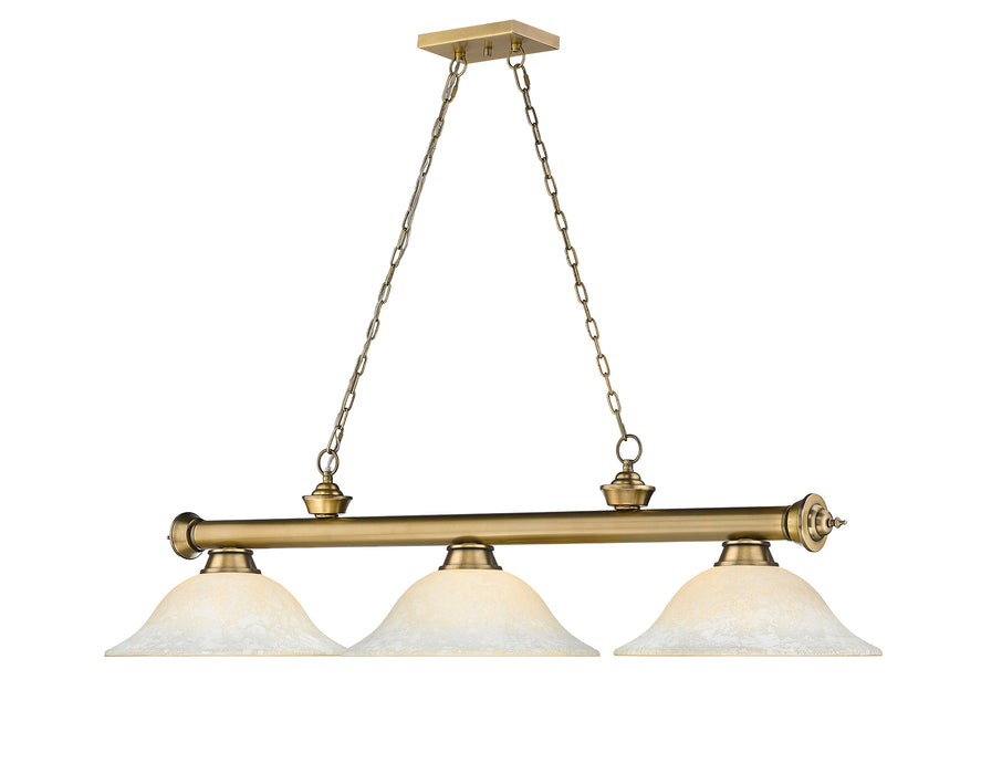 Billiard Z-Lite 2306-3RB-WM16 Rubbed Brass Cordon 3 Light Billiard Z-Lite