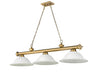 Billiard Z-Lite 2306-3RB-WM16 Rubbed Brass Cordon 3 Light Billiard Z-Lite