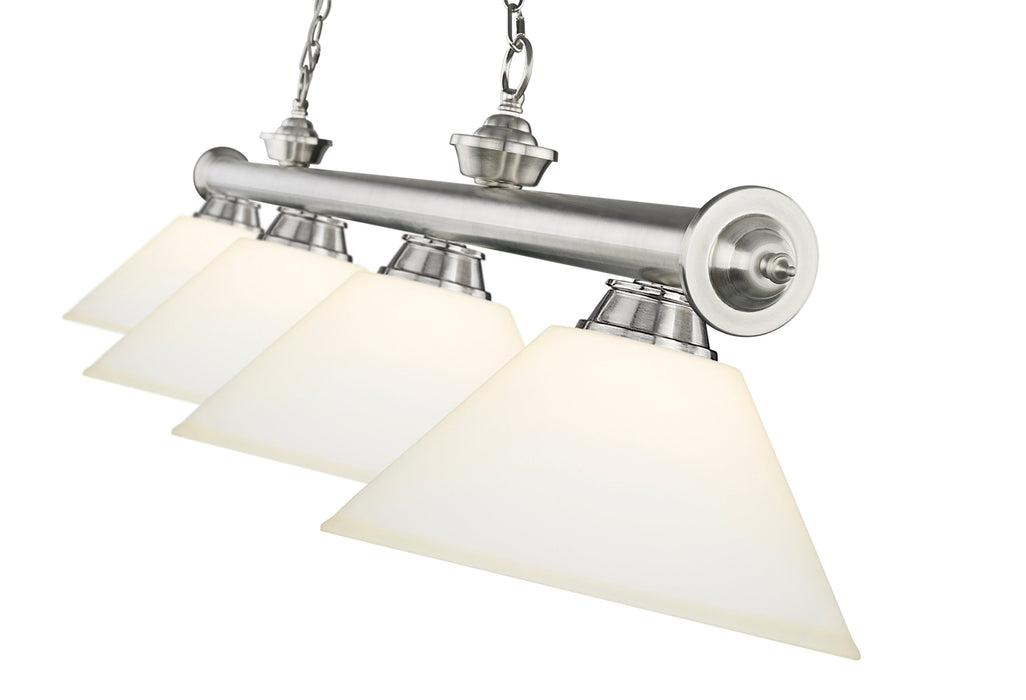 Billiard Z-Lite 2306-4BN-AMO14 Brushed Nickel Cordon 4 Light Billiard Z-Lite