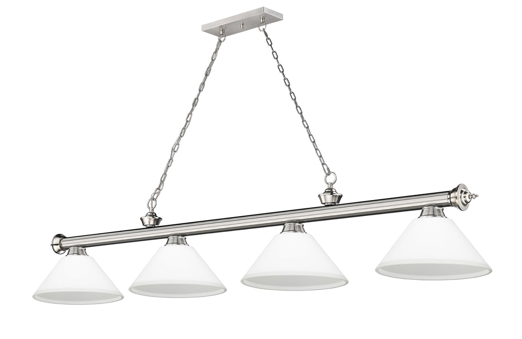 Billiard Z-Lite 2306-4BN-AMO14 Brushed Nickel Cordon 4 Light Billiard Z-Lite