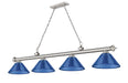 Billiard Z-Lite 2306-4BN-ARDB Brushed Nickel Cordon 4 Light Billiard Z-Lite