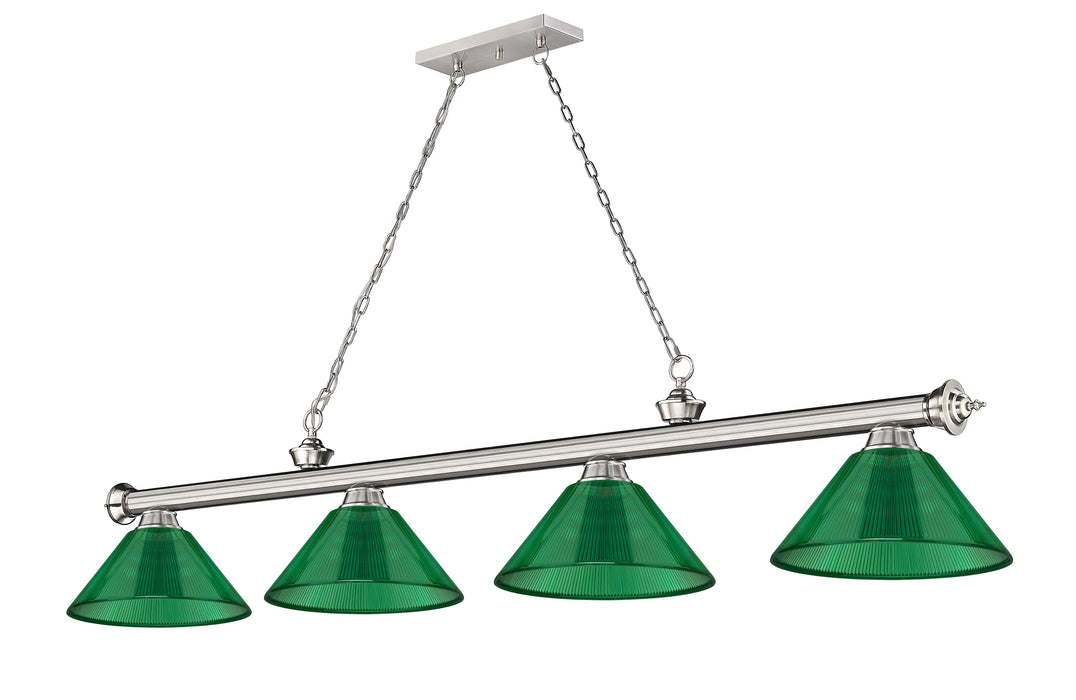 Billiard Z-Lite 2306-4BN-ARG Brushed Nickel Cordon 4 Light Billiard Z-Lite