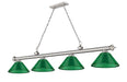 Billiard Z-Lite 2306-4BN-ARG Brushed Nickel Cordon 4 Light Billiard Z-Lite