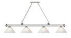 Billiard Z-Lite 2306-4BN-AWL14 Brushed Nickel Cordon 4 Light Billiard Z-Lite